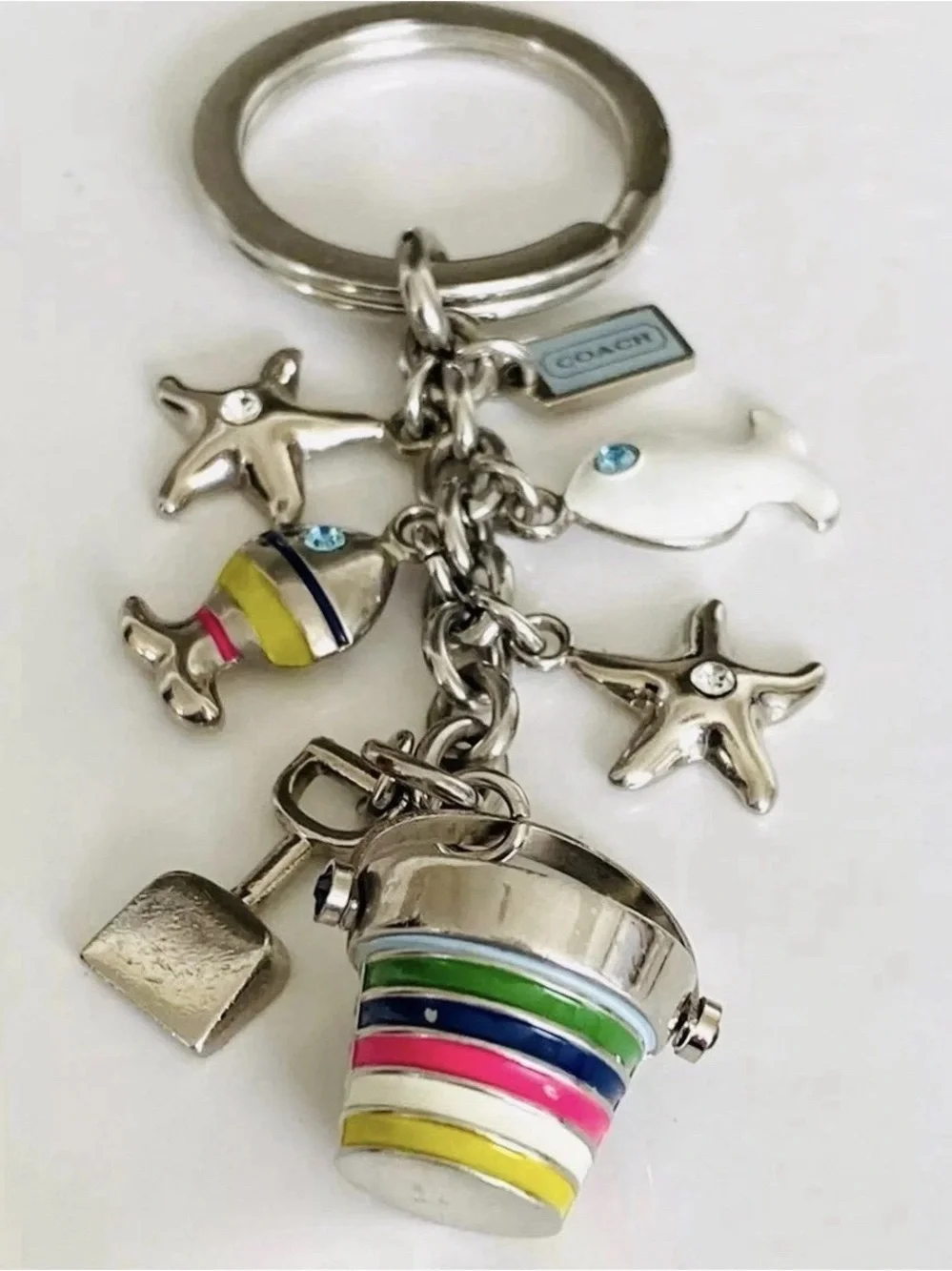 COACH Legacy “Day At The Beach” Bag Charm Keychain Fob #92097 - Like New